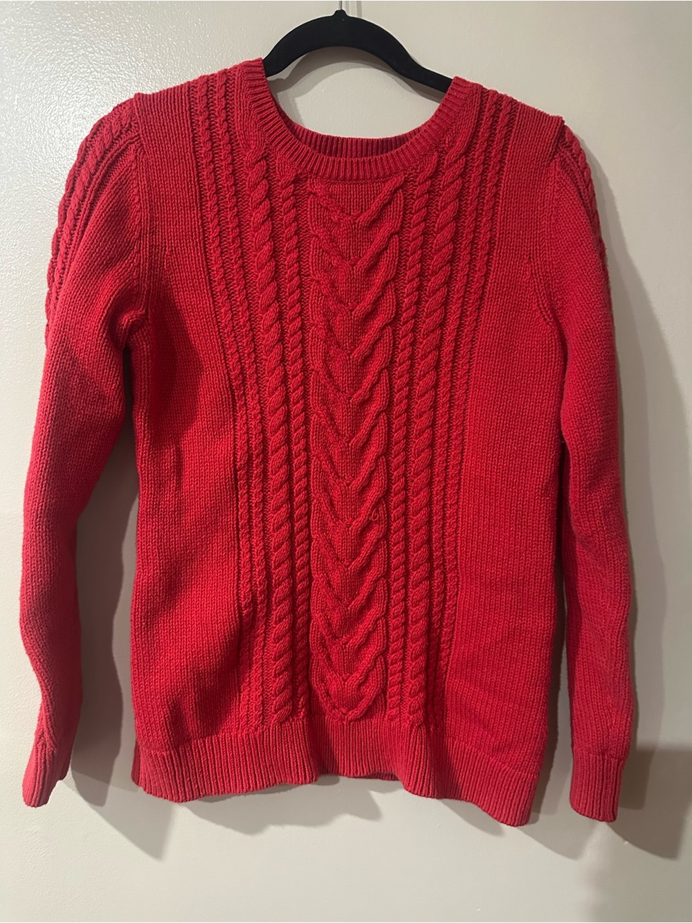 Old Navy Red Cable Knit Crewneck Sweater